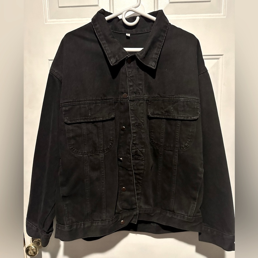 Oversized black jean jacket